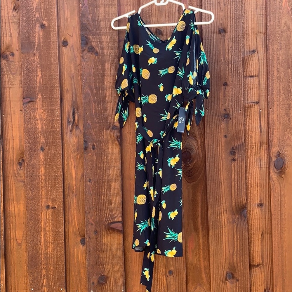 Fun little black dress with fruit
